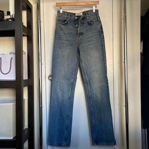 Reformation medium wash denim jeans